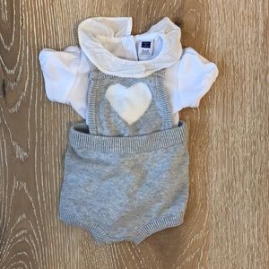 Janie and Jack heart romper and onesie. Worn once!